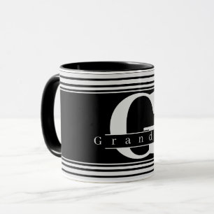 Tasse personnalisée grand-mère monogramme noir et 