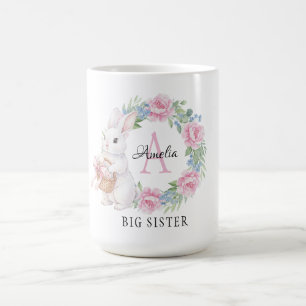 Tasse personnalisée Grande Sœur Bunny Rose rose Fl