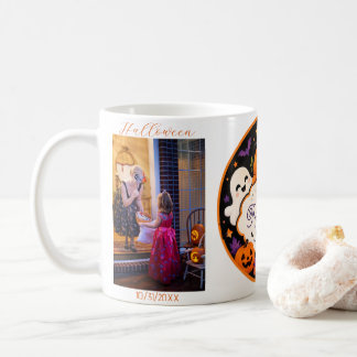 Tasse personnalisée Halloween Famille 2 Photo Nom