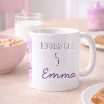 Tasse personnalisée Licorne Fille d'anniversaire L