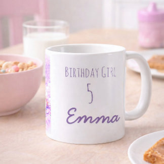 Tasse personnalisée Licorne Fille d'anniversaire L