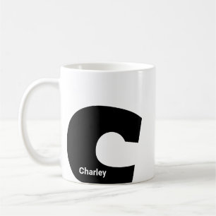 Tasse personnalisée monogramme lettre initiale mod