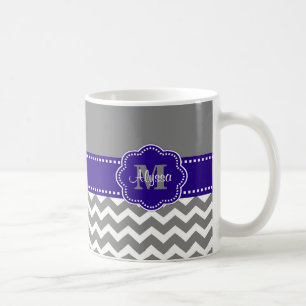 Tasse personnalisée par Chevron de gris et de ble