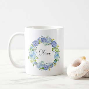 Tasse personnalisée par guirlande bleue