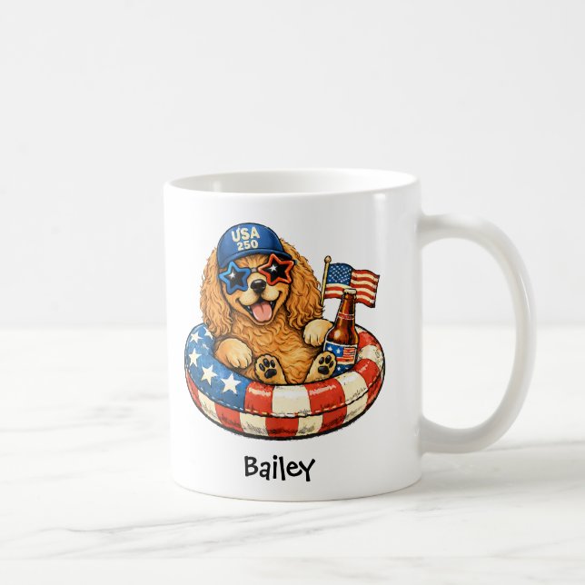 Tasse personnalisée patriotique 4 juillet Cocker S (Droite)