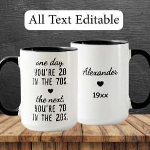 Tasse personnalisée pour 70e anniversaire drôle -
