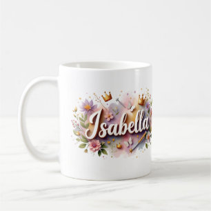 Tasse personnalisée Princesse Florale – Nom person