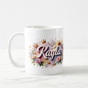 Tasse personnalisée Princesse Florale – Nom person