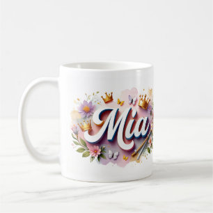 Tasse personnalisée Princesse Florale – Nom person