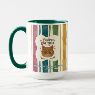 Tasse personnalisée rayée rétro de rentrée scolair