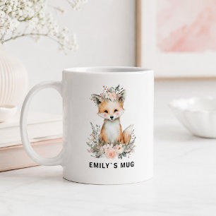 Tasse personnalisée renard de la forêt avec nom