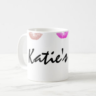 Tasse personnalisée souillée par rouge à lèvre