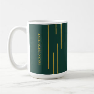 Tasse personnalisée verte émeraude et or géométriq