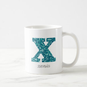 Tasse personnalisée X Monogramme Paillettes Sarcel