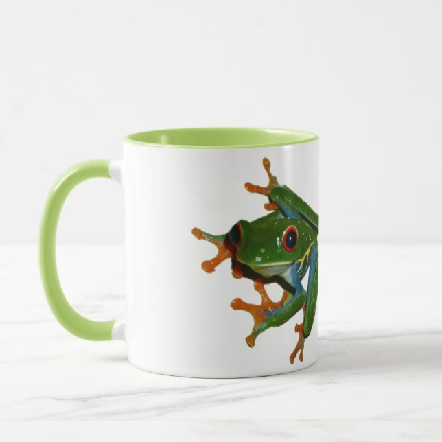 Tasse Personnalisez la grenouille observée par rouge du (Gauche)
