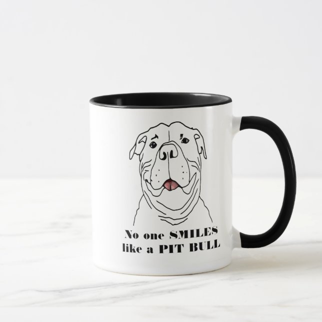 Tasse Personne ne sourit comme un Chien taureau chiqué D (Droite)