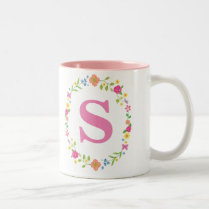 Tasse personnelle pour elle, initiale encadrée
