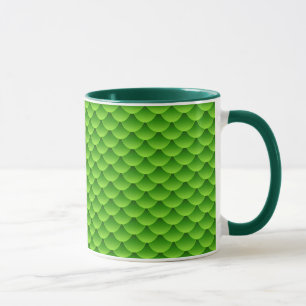 Tasse Petit motif vert d'échelle de poissons