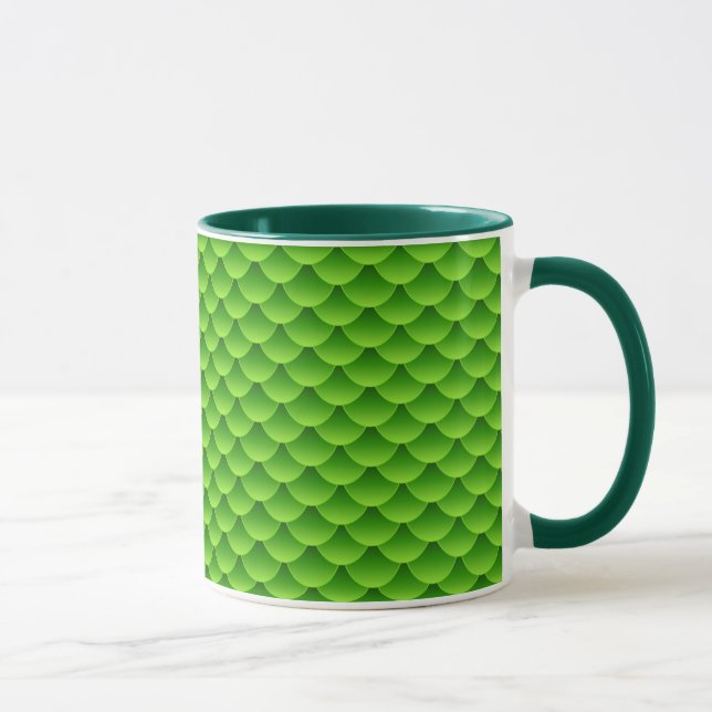Tasse Petit motif vert d'échelle de poissons (Droite)