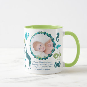 Tasse Photo Bébé Garçon Statistiques Bébé Oiseaux