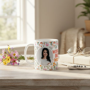 Tasse Photo Maman du Monde Boho Fleur Sauvage