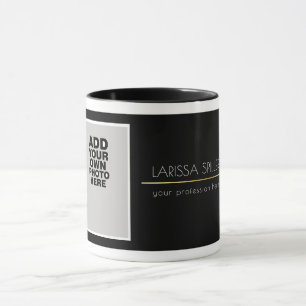 Tasse photo professionnelle noire moderne