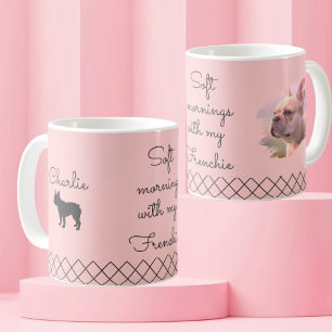 Tasse photo rose pastel personnalisée Bouledogue f