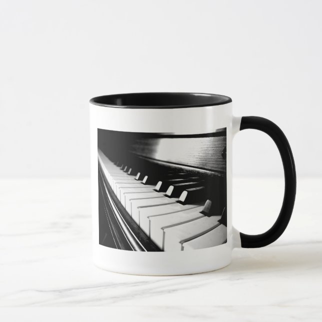 Tasse Photographie de piano noir et blanc classique (Droite)