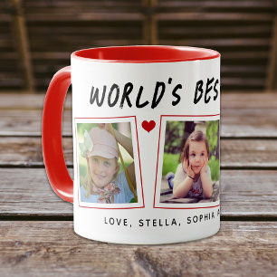 Tasse Photos Meilleur Papa Du Monde 3 Enfants