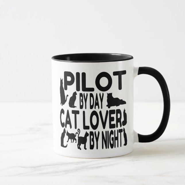 Tasse Pilote Amoureux des chats (Droite)