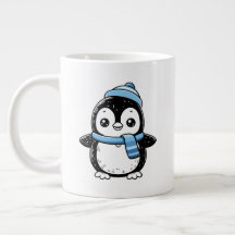Tasse Pingouin Mignon Hiver | Pingouin avec Chape