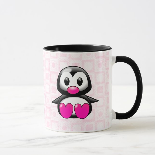 Tasse Pingouin rose mignon (Droite)