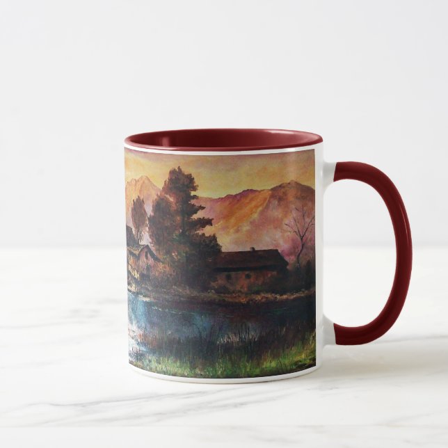 TASSE PINK MOUNTAINS LAC ALPINE SUNSET PAYSAGE (Droite)