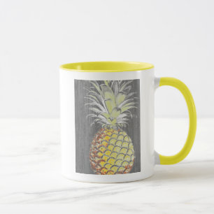 Tasse Pinneapple jaune tropical sur le gris