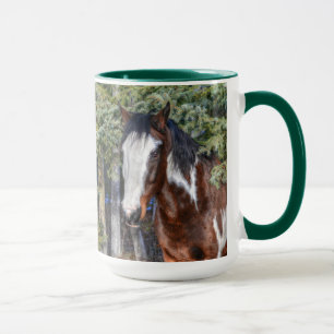 Tasse Pinto Peinture Stallion & Arbres À feuillage persi
