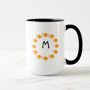 Tasse Piscine synchronisée Cute de poisson d'or Monogram