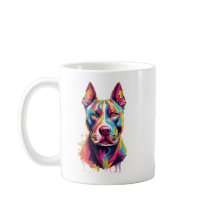 Tasse Pitbull Colorée – Création de Chien d'Art Po