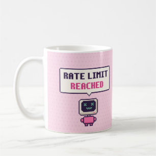 Tasse Pixel Mug drôle de limite de taux atteinte A