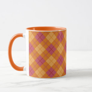 Tasse Plaid polarisé dans l'orange et le rose