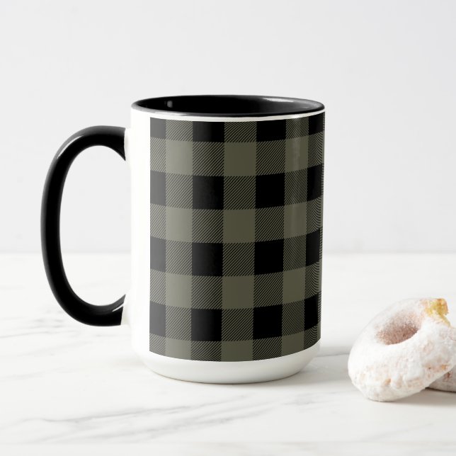 Tasse Plat de sériole vert olive | Choisissez votre styl (Avec donut)