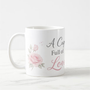 Tasse pleine d'amour Cadeau floral personnalisé
