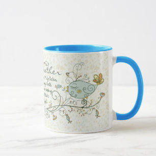 Tasse Poème de grand-mère avec des oiseaux