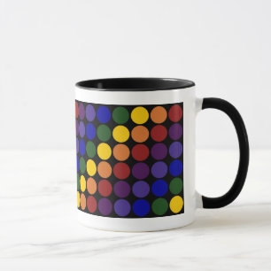 Tasse Pois arc-en-ciel en noir