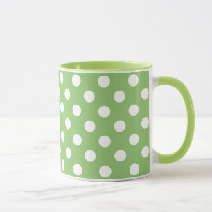 Tasse Pois blancs sur Pistachio Green