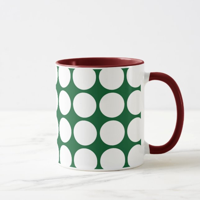 Tasse Pois blancs sur vert (Droite)