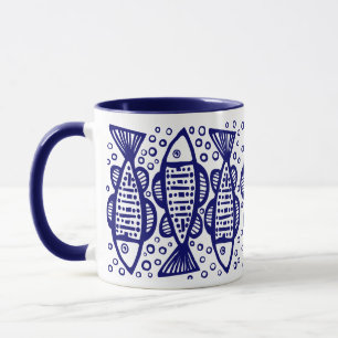Tasse Poisson - bleu marine