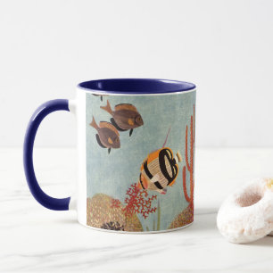 Tasse Poissons-anges en corail, poissons tropicaux Vinta