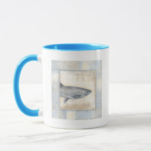 Tasse Poissons gris sur l'arrière - plan beige