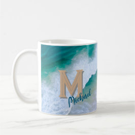 Tasse-Pokal-Surf-Design mit Monogramm-Geschenk Kaffeetasse