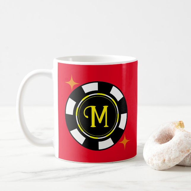 Tasse - Poker Personalisiert (Initial hinzufügen) (Mit Donut)